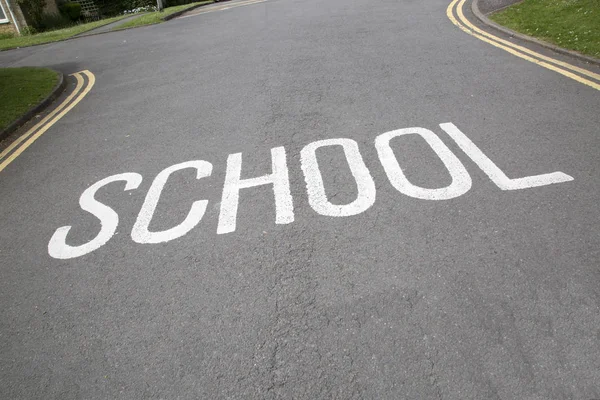 School Traffic Warning Sign — Stock Photo, Image