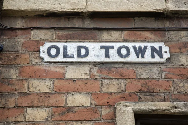 Eski şehir sokak işareti — Stok fotoğraf