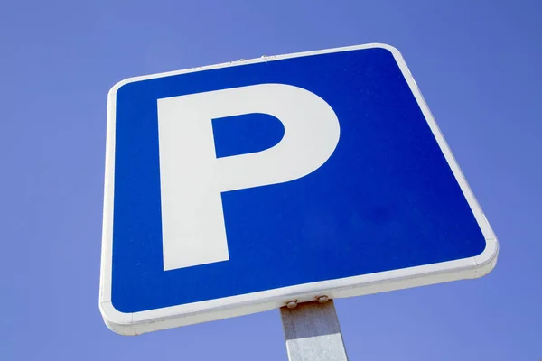 Blue Parking Sign Stock Photo
