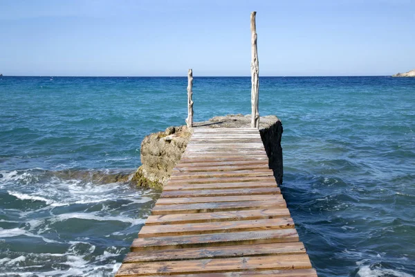 Pier at Hort Cove and Beach, Ibiza — Stock Photo, Image