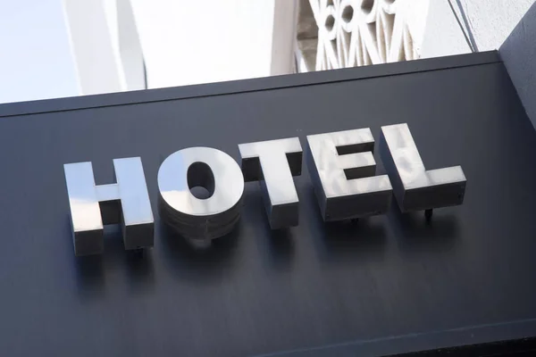 Siyah ve beyaz Hotel Sign — Stok fotoğraf