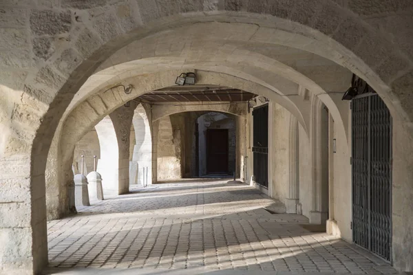 Building Arches, Uzes; Provence; France — Stok fotoğraf