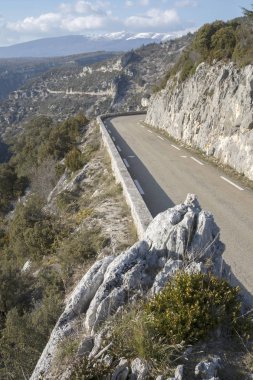 Gorges de la Nesque Kanyon Geçidi Açık Yol, Provence, Fransa