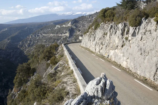 Open Road on Gorges de la Nesque Canyon Pass, Provence, France — Stock Photo, Image