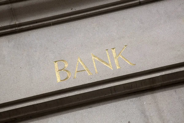 Closeup of Bank Sign — Stock Photo, Image