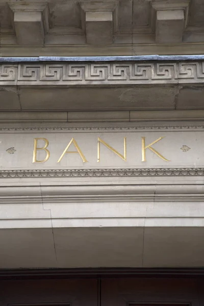 Primer plano del signo bancario — Foto de Stock