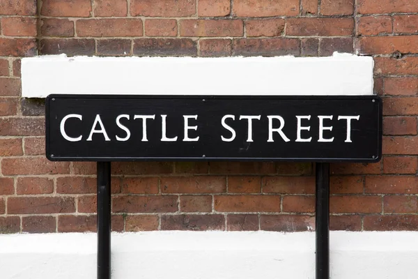 Castle Street Sign, Warwick, Inglaterra — Fotografia de Stock