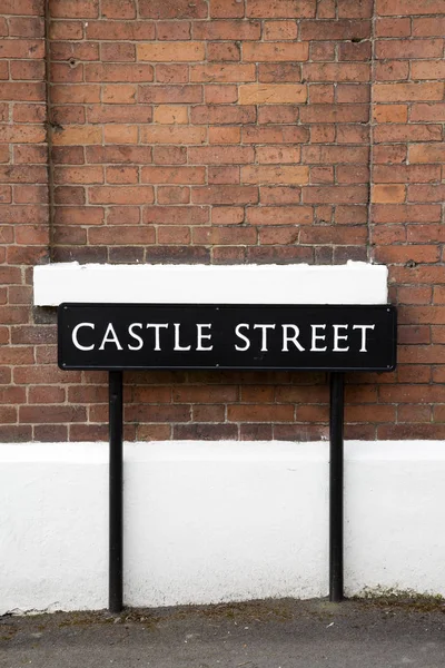 Sinal de rua do castelo, Warwick — Fotografia de Stock