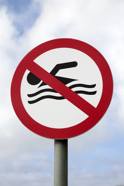 Úszás figyelmeztető jel — Stock Fotó
