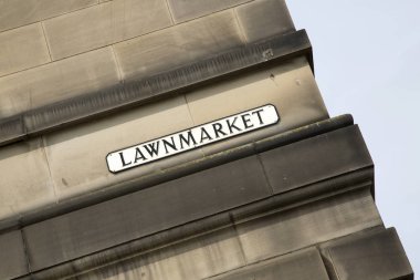 Lawnmarket - Royal Mile sokak işareti; Edinburgh