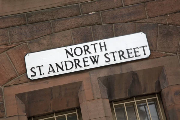 North St Andrew Street Sign; Edimburgo — Fotografia de Stock