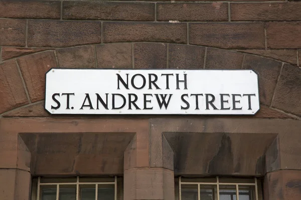 North St Andrew Street Sign; Edimburgo — Fotografia de Stock