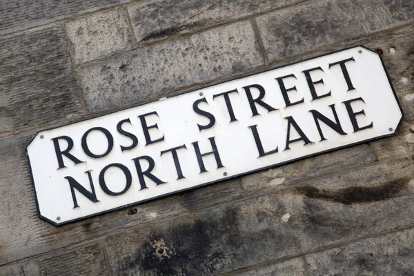 Rose Street Sign; Edimburgo — Fotografia de Stock