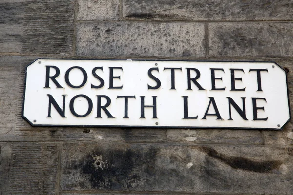 Rose Street Sign; Edimburgo — Fotografia de Stock