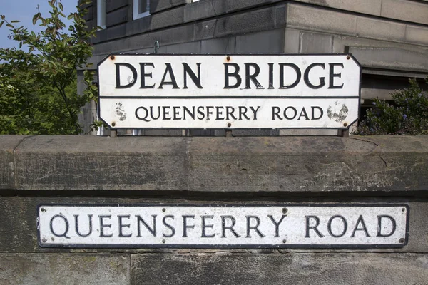 Dean Bridge Street Sign; Edimburgo — Foto Stock