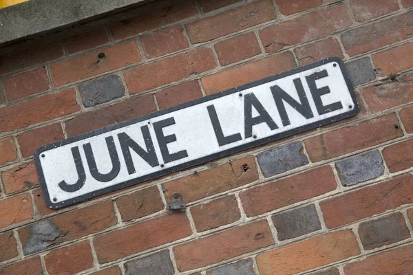 Sokak tabelası Lane'de Haziran — Stok fotoğraf