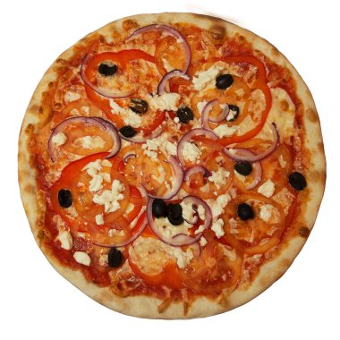 Pizza, domates, peynir. 