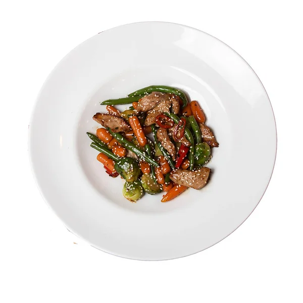 Noodles Vegetables Plate — Stock Photo, Image