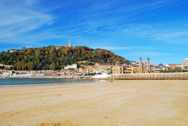 Concha strandtól, San Sebastian, Spanyolország Stock Fotó