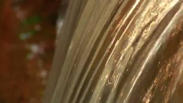 Golden Water Stream with original sound — Stock Video