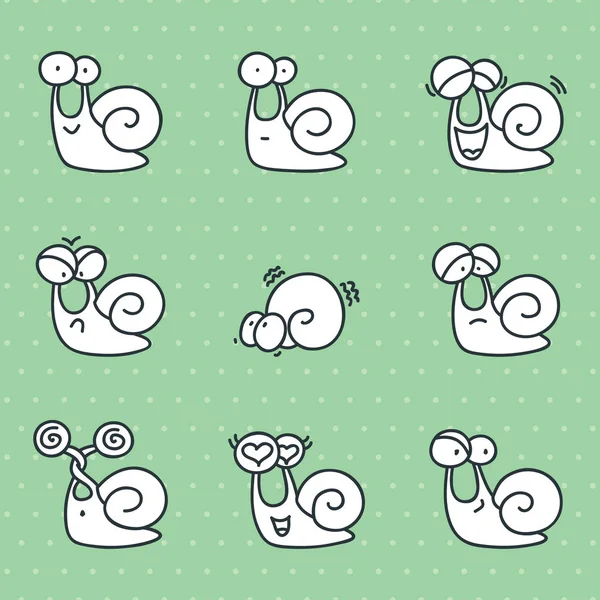 Set of funny snails — Stock Vector