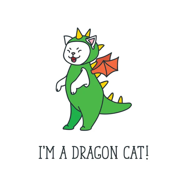Ik ben een draak kat — Stockvector