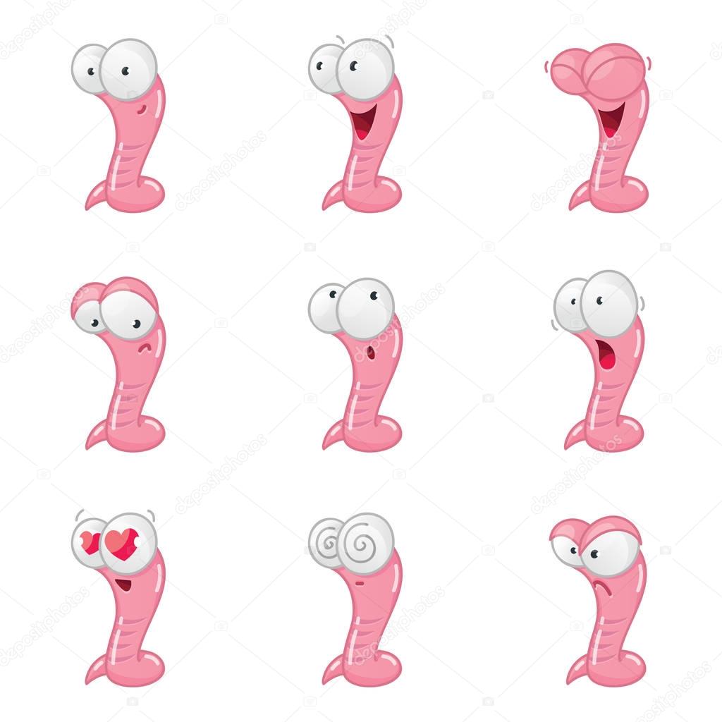 Set of funny worms