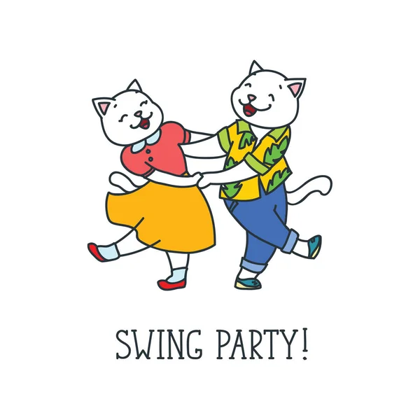 "Swing πάρτι! "κάρτα — Διανυσματικό Αρχείο