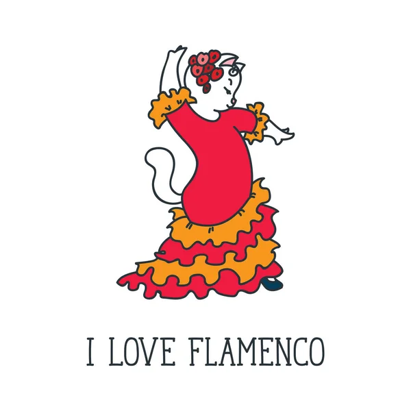 Eu amo flamenco — Vetor de Stock