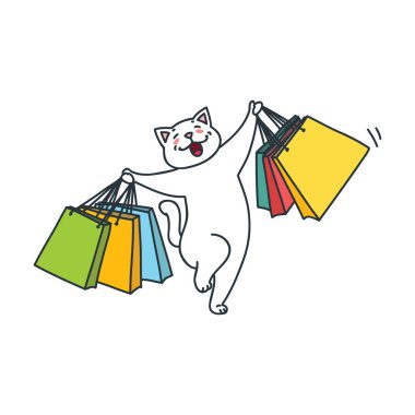 Mutlu kedi alışveriş