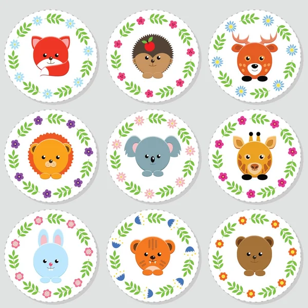 Set cupcake toppers — Stockvector