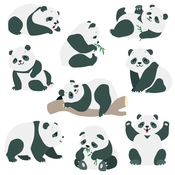 Panda de dibujos animados imágenes de stock de arte vectorial |  Depositphotos