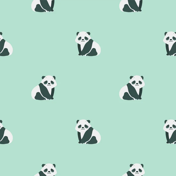 Fond Animal Modèle Sans Couture Avec Des Pandas Bébé Assis — Image vectorielle