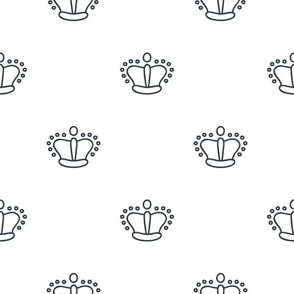 Monochrome Pattern Hand Drawn Crowns White Background Seamless Background Vector — Stock Vector