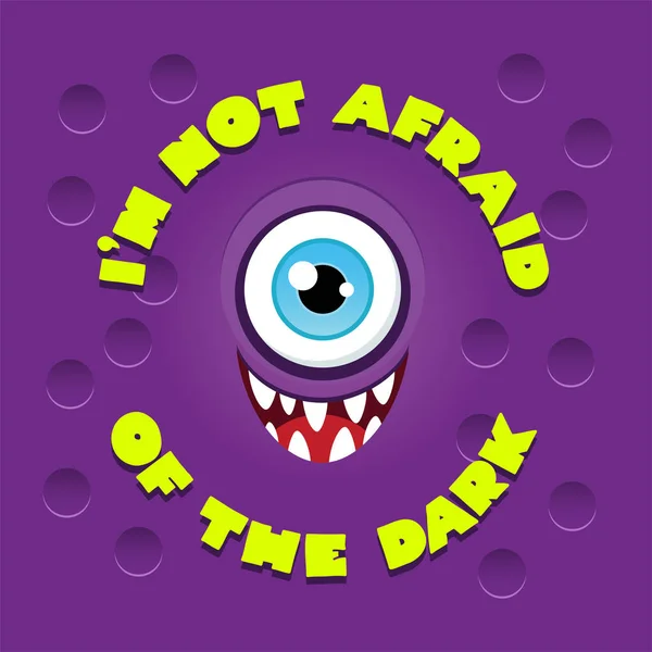 Afraid Dark Illustrations Smiling Monster Face Cartoon Style Vector Eps — Stock Vector