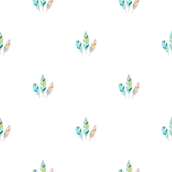 Φτερό Μοτίβο Απρόσκοπτη Διακόσμηση Τριών Φτερών Λευκό Φόντο Εικονογράφηση Επίπεδο — Διανυσματικό Αρχείο