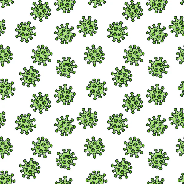 Virüs deseni. Beyaz arka planda virüslerin karalama çizimi. Vektör 8 EPS.