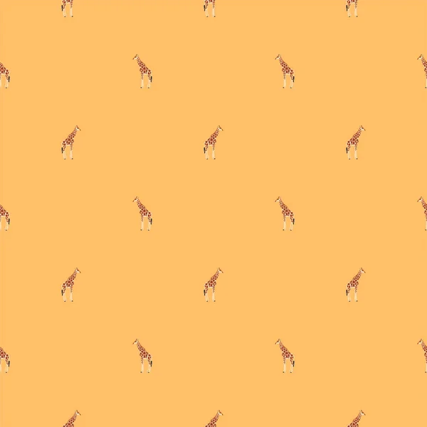 Жираф Иллюстрация Жирафов Плоском Стиле Жёлтом Фоне Вектор Eps — стоковый вектор
