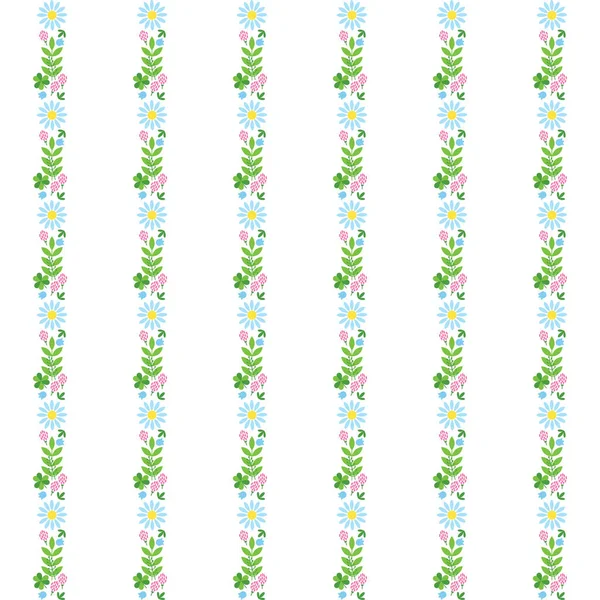 Floral Striped Pattern Illustration Stripes Made Flowers White Background Vector — Stock Vector