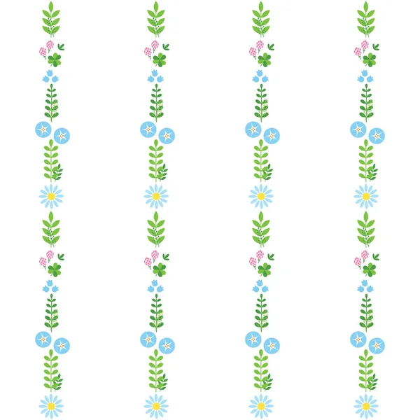 Floral Striped Pattern Illustration Stripes Made Flowers White Background Vector — Stock Vector