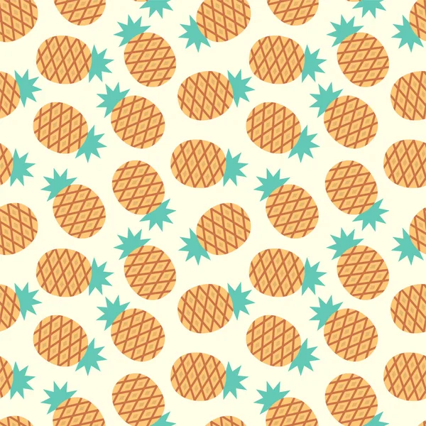 Modèle Fruits Modèle Sans Couture Ananas Sur Fond Jaune Clair — Image vectorielle