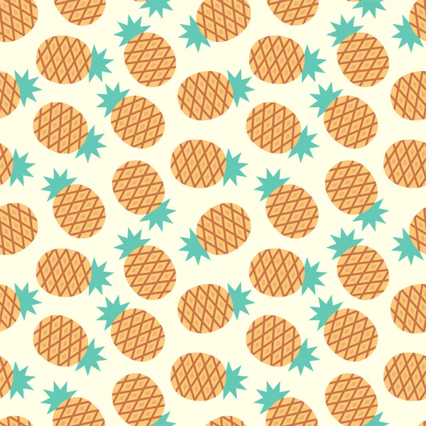 Fantasia Frutta Modello Senza Cuciture Ananas Uno Sfondo Giallo Chiaro — Vettoriale Stock