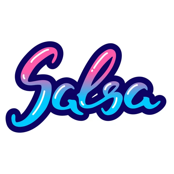 Salsa Mot Dessiné Main Salsa Isolé Sur Fond Blanc Peut — Image vectorielle