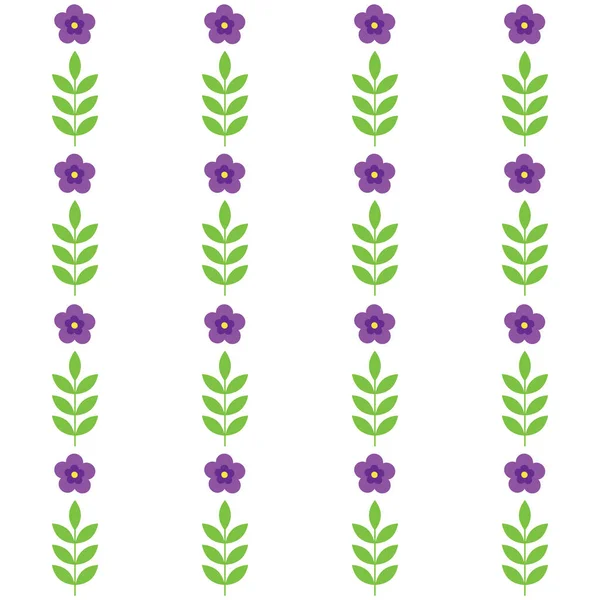 Floral Striped Pattern Illustration Stripes Made Violets Rustic Style White — Stock Vector