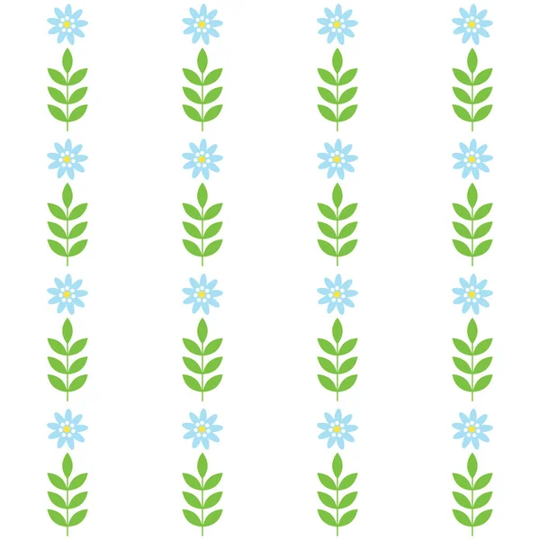 Floral Striped Pattern Illustration Stripes Made Leaves Daisys White Background — Stock Vector