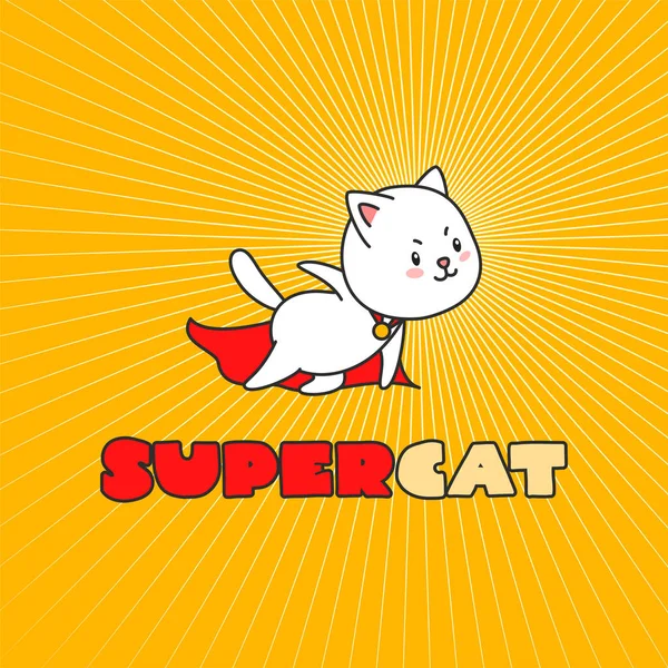Super Gato Ilustración Lindo Gato Lucha Traje Superhéroe Puede Ser — Archivo Imágenes Vectoriales