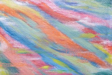 Orijinal tuval üzerine yağlı boya. Soyut sanat arka plan. Soğuk renkler. Mavi, kırmızı, turuncu, yeşil doku. Bir sanat eseri.