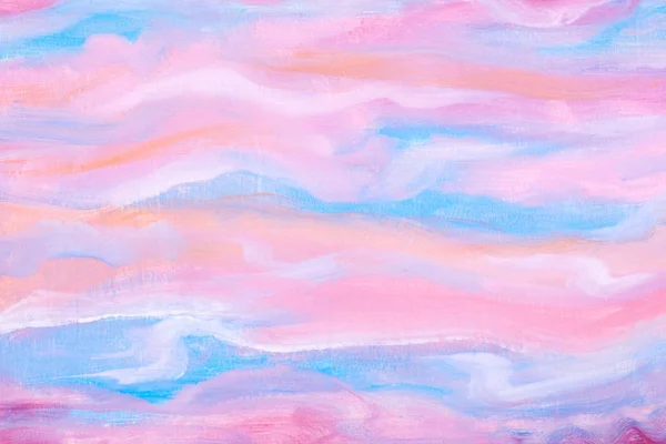 Abstrakta rosa och blå hand måla bakgrunden. Oskärpa bakgrunden konsistens. Konst, design och illustration koncept. Akryl bild. Kontrast i naturen — Stockfoto