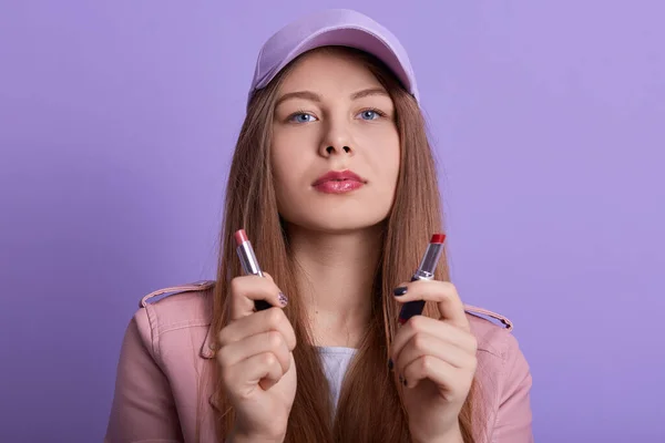 Immagine Donna Bionda Dai Lunghi Capelli Belli Dall Aspetto Gradevole — Foto Stock