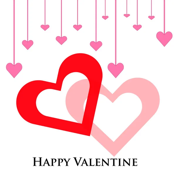Rote und rosa Valentine Herzen — Stockvektor